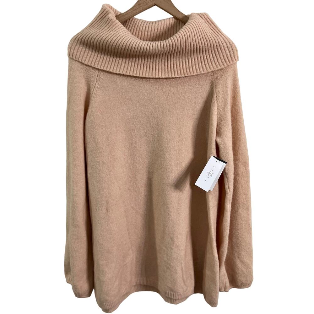 Fever Peach Pink Cowl Neck Sweater Size XL New